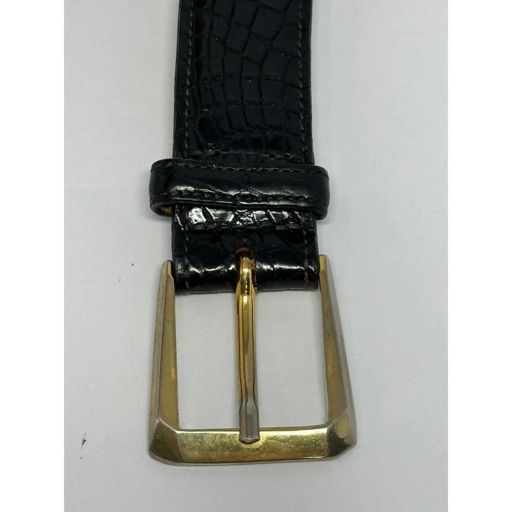 Men's Trafalgar Belt Sz 44 Genuine American Alligator Handcrafted Black V5